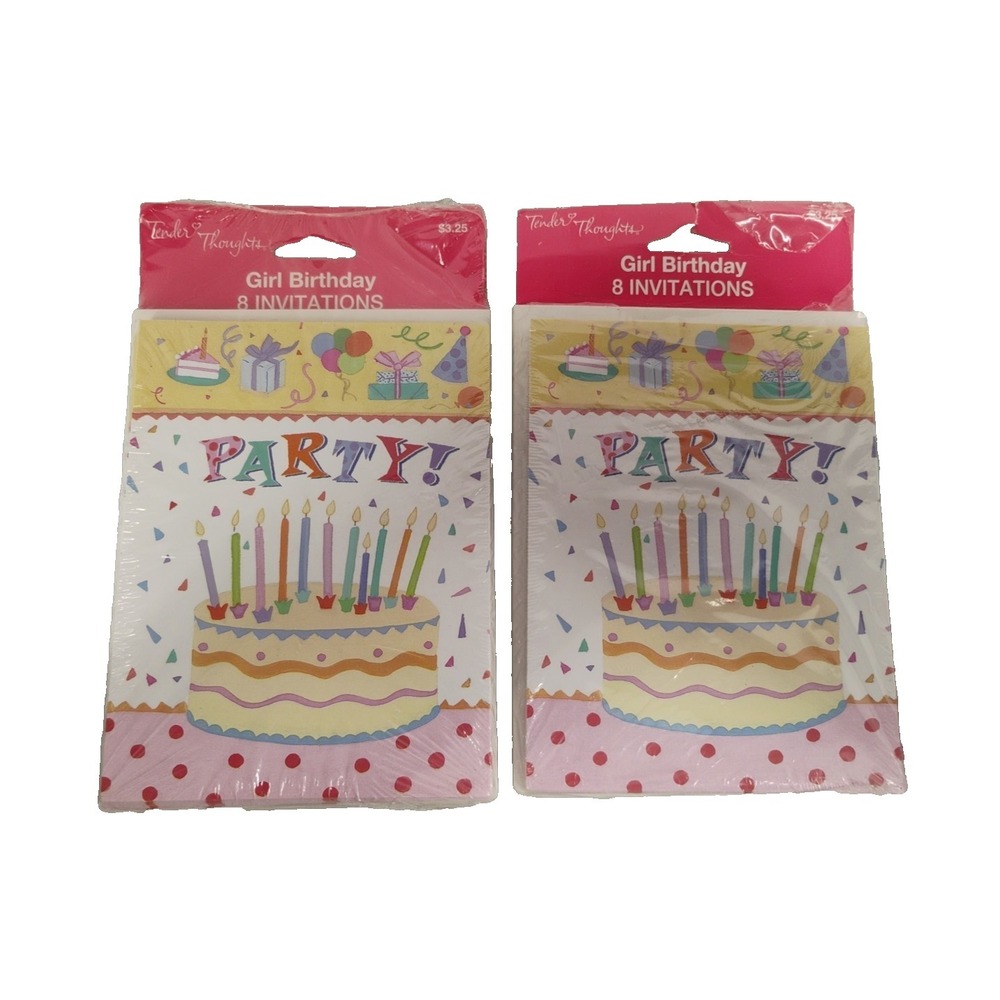 Vintage Tender Thoughts Birthday Party Invitations Kids‎ Cake General 15 Total